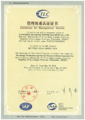ISO9001质量管理体系认证证书（英文）